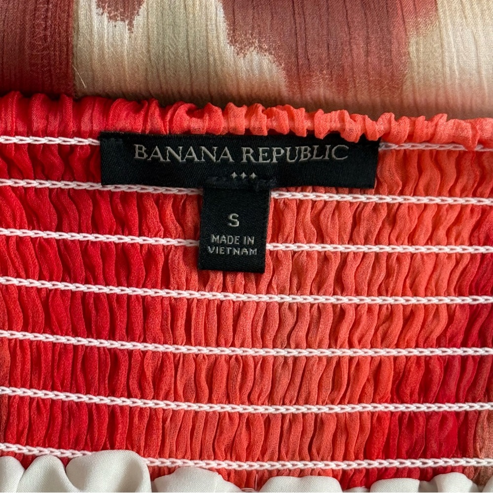Banana Republic Ruffle Empire Waist Midi Dress Women's Orange Small - Picture 5 of 8